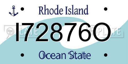 I72876O Rhode Island License Plate