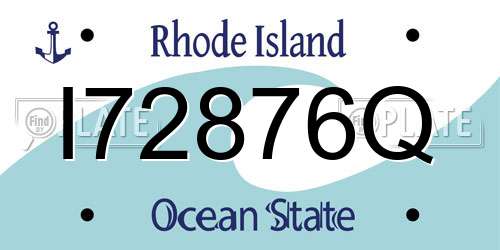 I72876Q Rhode Island License Plate