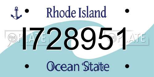 I728951 Rhode Island License Plate