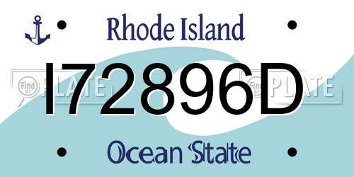 I72896D Rhode Island License Plate