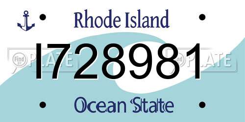 I728981 Rhode Island License Plate