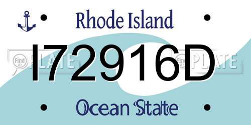 I72916D Rhode Island License Plate