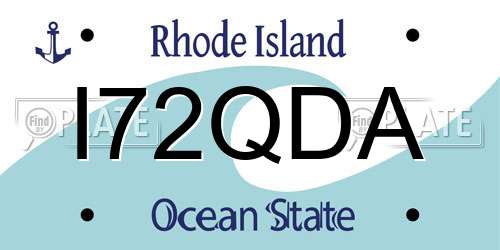 I72QDA Rhode Island License Plate