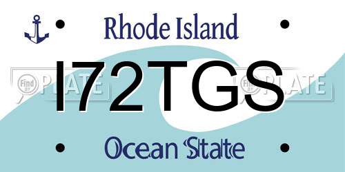 I72TGS Rhode Island License Plate