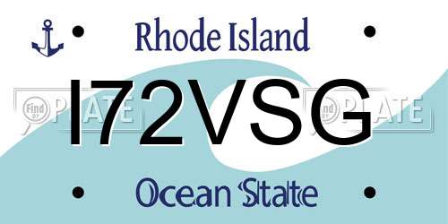 I72VSG Rhode Island License Plate