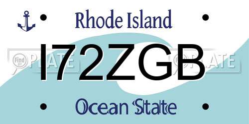 I72ZGB Rhode Island License Plate