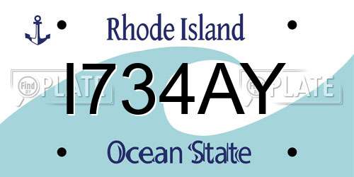 I734AY Rhode Island License Plate