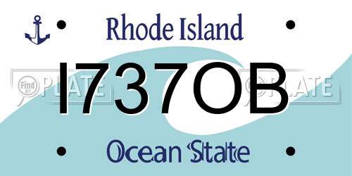 I737OB Rhode Island License Plate
