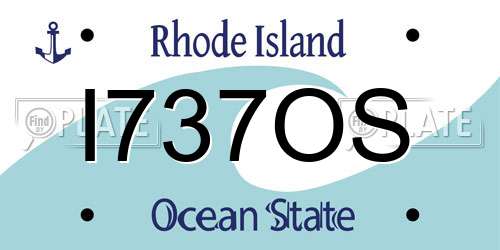 I737OS Rhode Island License Plate