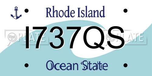 I737QS Rhode Island License Plate