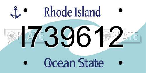 I739612 Rhode Island License Plate