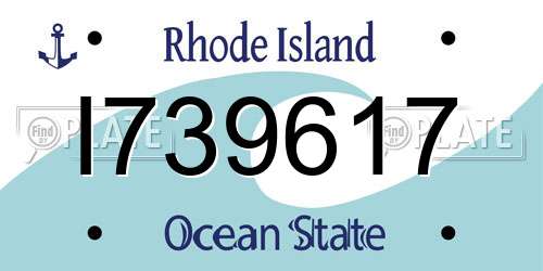 I739617 Rhode Island License Plate