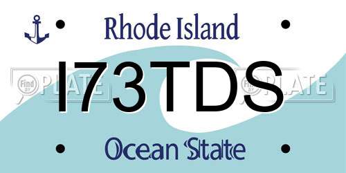 I73TDS Rhode Island License Plate