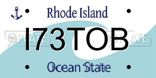 I73TOB Rhode Island License Plate
