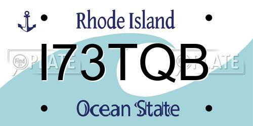 I73TQB Rhode Island License Plate