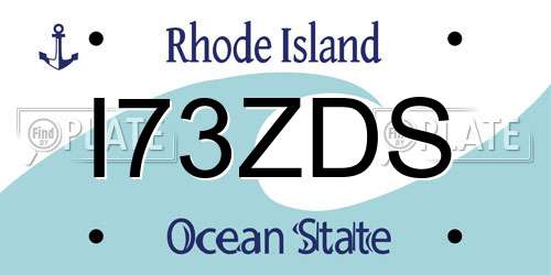I73ZDS Rhode Island License Plate