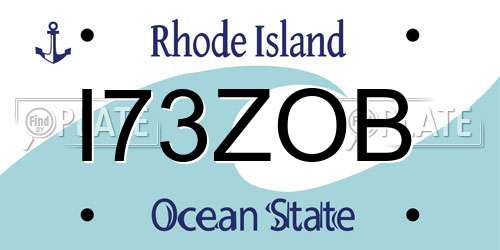 I73ZOB Rhode Island License Plate