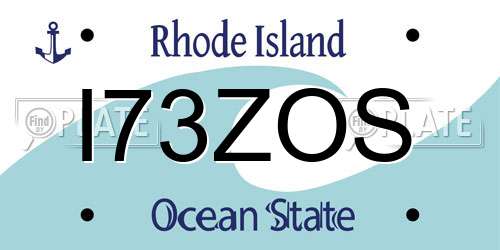 I73ZOS Rhode Island License Plate