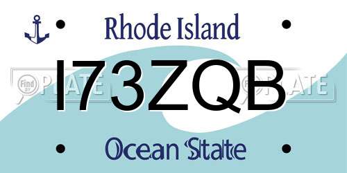 I73ZQB Rhode Island License Plate