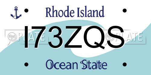 I73ZQS Rhode Island License Plate