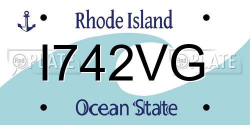 I742VG Rhode Island License Plate