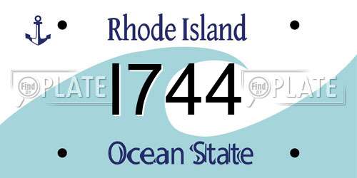 I744 Rhode Island License Plate