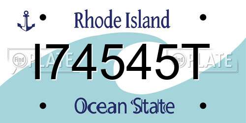 I74545T Rhode Island License Plate