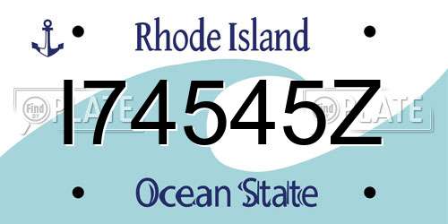 I74545Z Rhode Island License Plate