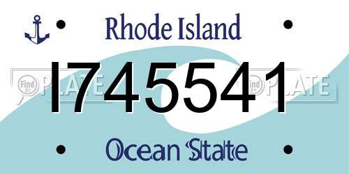 I745541 Rhode Island License Plate