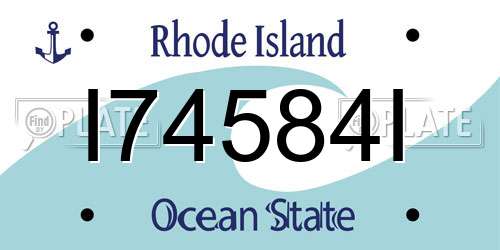 I74584I Rhode Island License Plate