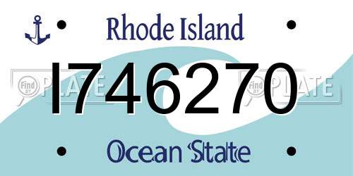 I746270 Rhode Island License Plate