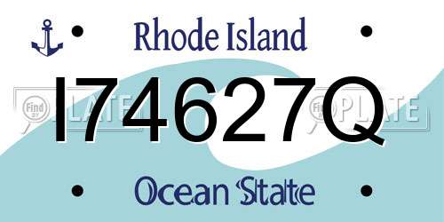 I74627Q Rhode Island License Plate