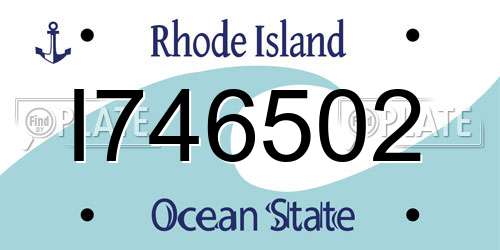 I746502 Rhode Island License Plate