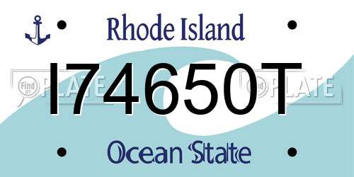 I74650T Rhode Island License Plate