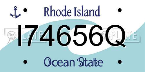 I74656Q Rhode Island License Plate
