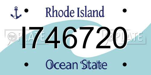 I746720 Rhode Island License Plate
