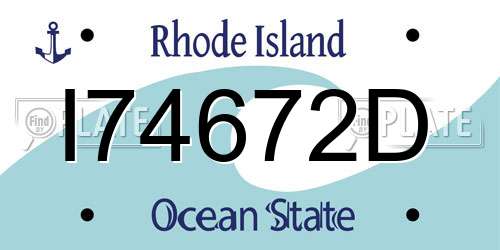 I74672D Rhode Island License Plate