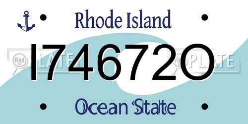 I74672O Rhode Island License Plate