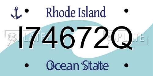 I74672Q Rhode Island License Plate