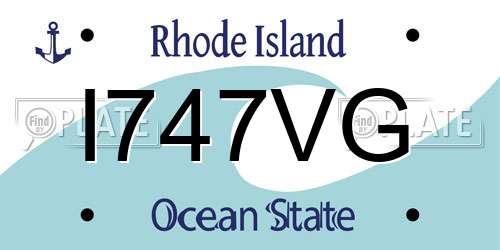 I747VG Rhode Island License Plate