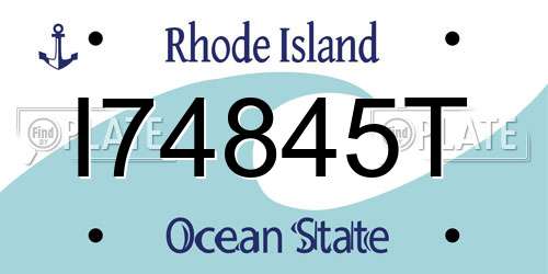 I74845T Rhode Island License Plate
