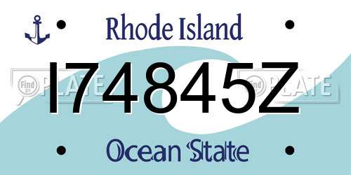 I74845Z Rhode Island License Plate