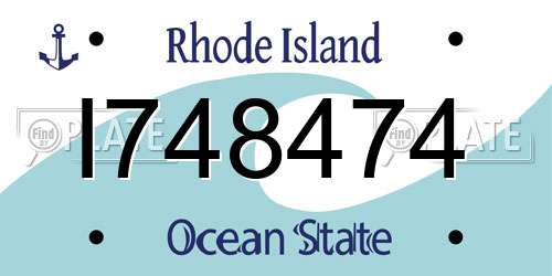 I748474 Rhode Island License Plate