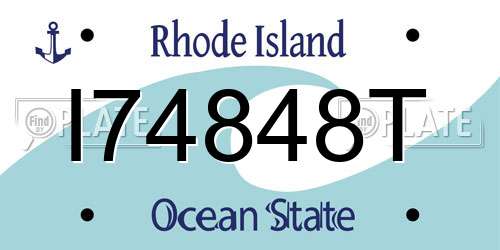 I74848T Rhode Island License Plate