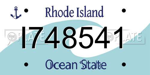 I748541 Rhode Island License Plate
