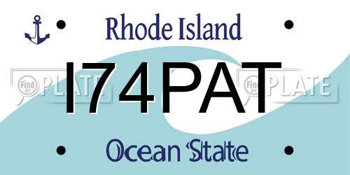I74PAT Rhode Island License Plate