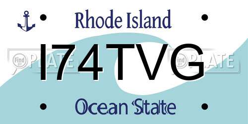 I74TVG Rhode Island License Plate