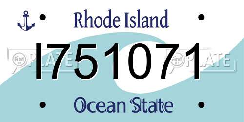 I751071 Rhode Island License Plate