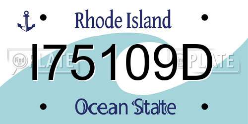 I75109D Rhode Island License Plate