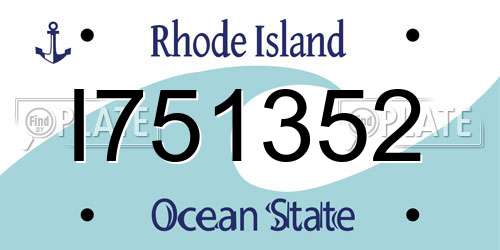 I751352 Rhode Island License Plate